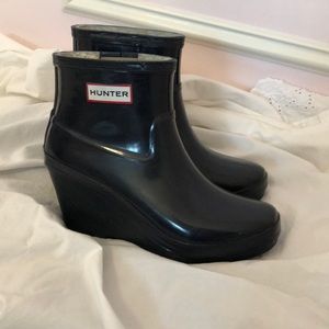 Gently used Hunter Rain boot Wedges